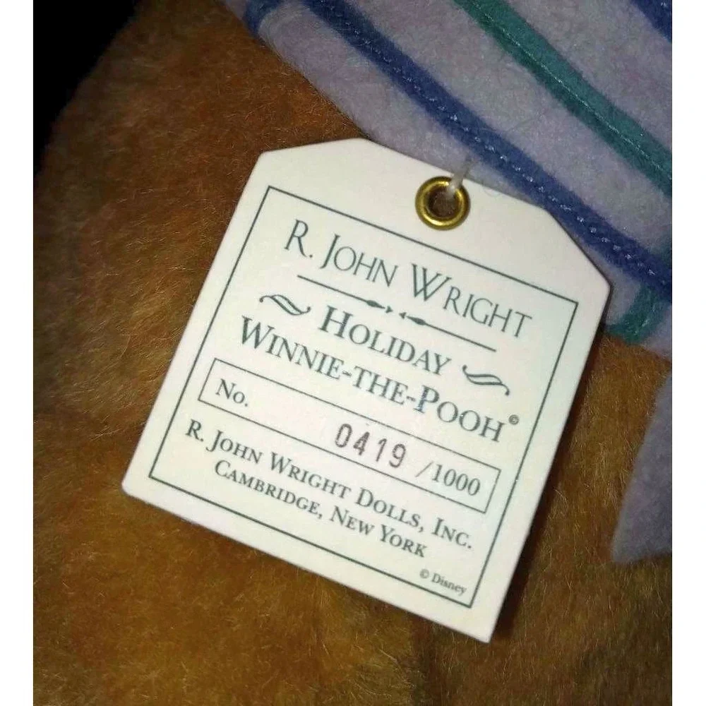 R. John Wright 1983 Holiday Winnie the Pooh Mohair LE 14.5